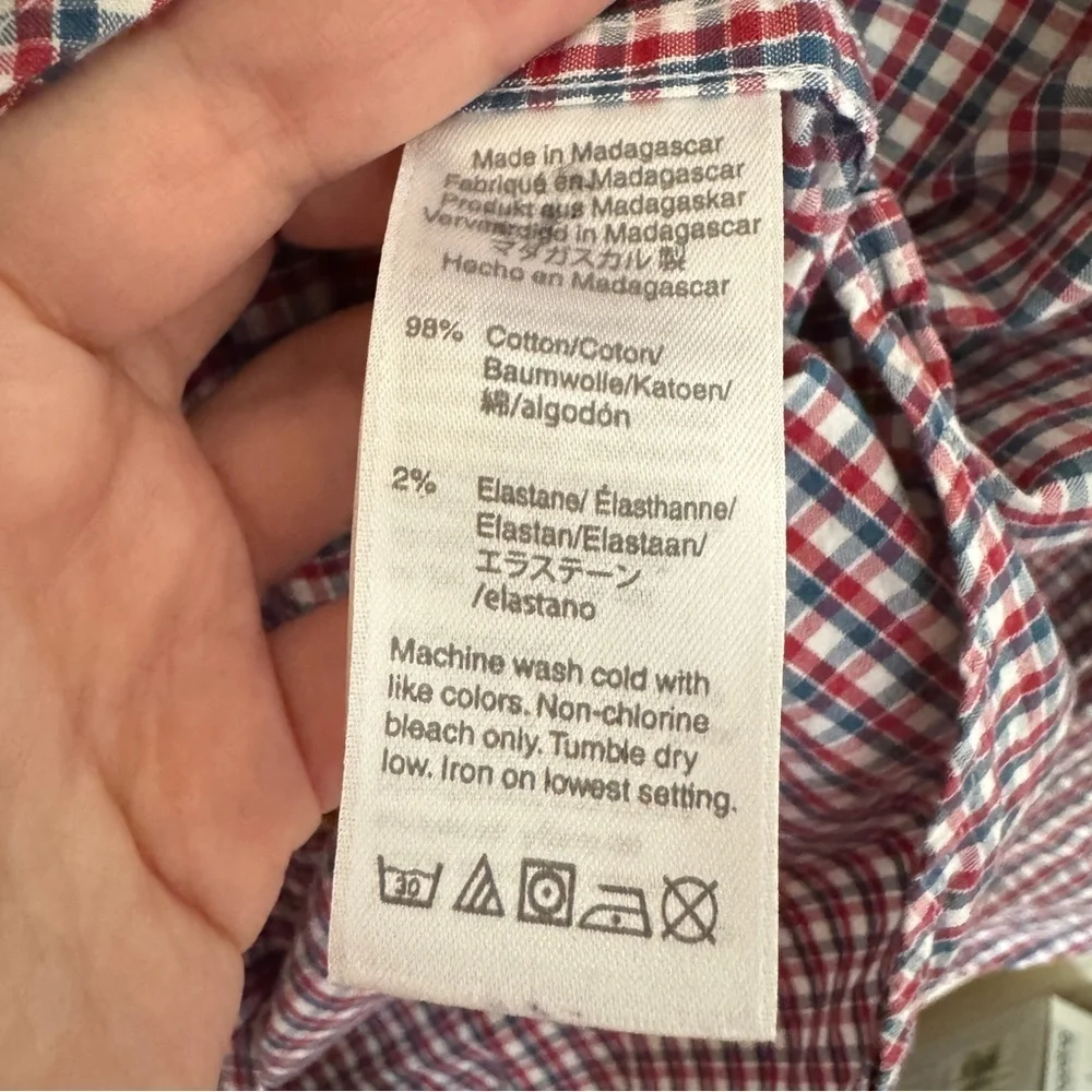 J. Crew Men's Classic Flex Washed Gingham Casual Button Down Shirt Size M